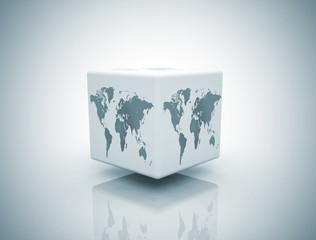 Canvas Print - world box on white background