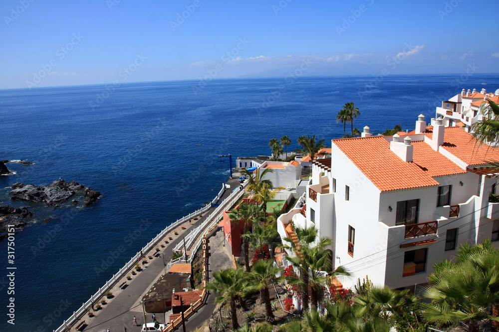 The view on La gomera island from tenerife, Los Gigantes - obrazy, fototapety, plakaty 