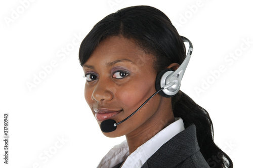 Fotografie, Obraz Attractive Business Woman with Headset 09