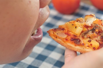 Sticker - Eating Italian pizza