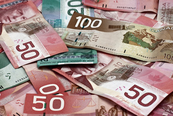 Backgroun made of canadian money