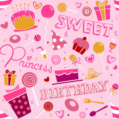 Wall Mural - Birthday Girl Background Design