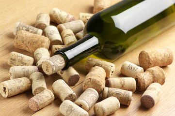 Poster - Wine bottle and corks