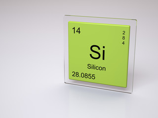 Wall Mural - Silicon - symbol Si - chemical element of the periodic table