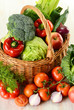 Vegetables in wicker basket