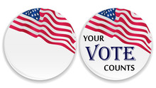 Voting Pins With US Flag