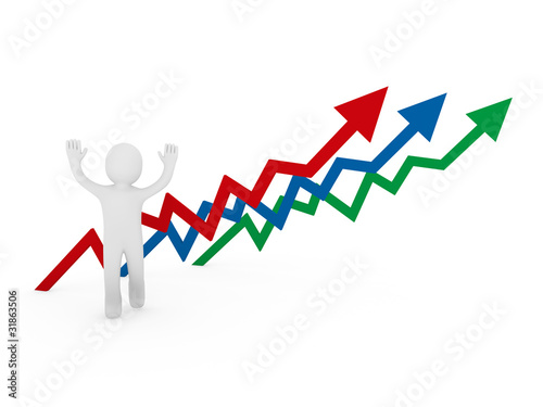 3d human man arrow high