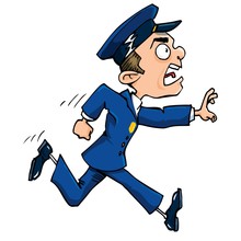 Cartoon Policeman Running