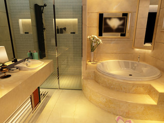 rendering of the modern bathroom interior