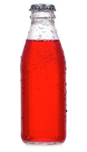 Bottle Of Red Soda With Water Drops