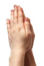 Woman Hands Together Symbolizing Prayer And Gratitude