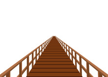 Wooden Bridge With A Handrail