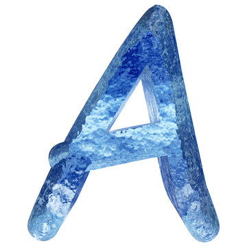 High resolution conceptual blue water or ice font isolated