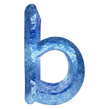 High resolution conceptual blue water or ice font isolated