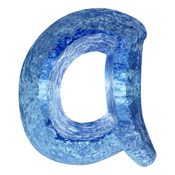 High resolution conceptual blue water or ice font isolated