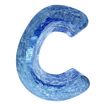 High resolution conceptual blue water or ice font isolated
