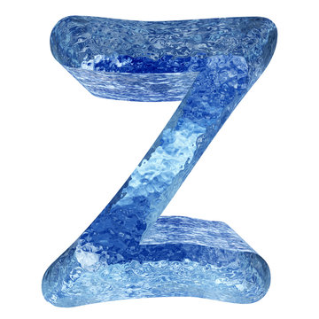 High resolution conceptual blue water or ice font isolated