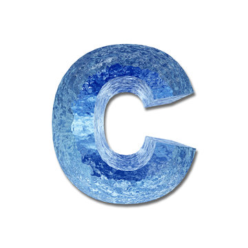 High resolution conceptual blue water or ice font isolated