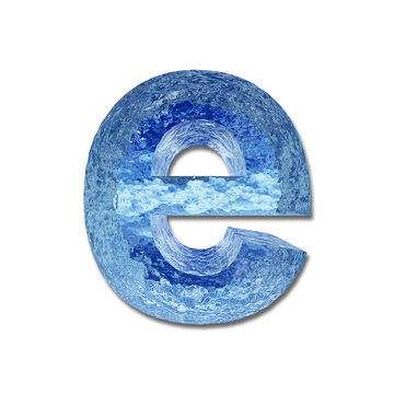 High resolution conceptual blue water or ice font isolated