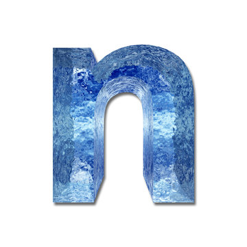 High resolution conceptual blue water or ice font isolated