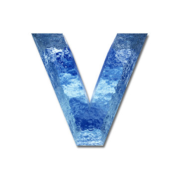 High resolution conceptual blue water or ice font isolated