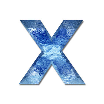 High resolution conceptual blue water or ice font isolated