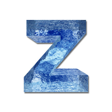 High resolution conceptual blue water or ice font isolated