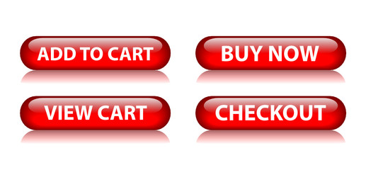 ADD TO CART | VIEW CART | BUY NOW | CHECKOUT Red Web Buttons Set