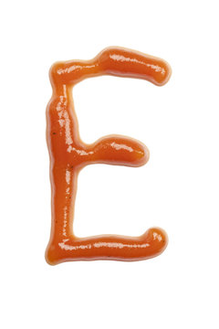 Ketchup abc. Letter E
