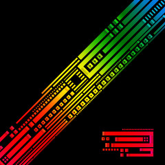 Aufkleber - Abstract geometric pattern on a black background.