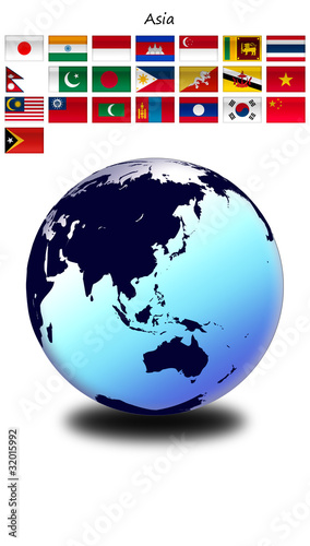 アジアの国旗と世界地図 Buy This Stock Photo And Explore Similar