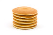 Stack of pancakes over white