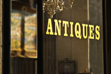 Antique Store Window Sign Wilth Gold Letters