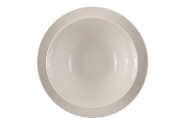 Round white plate and bowl