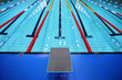 © Pavel Losevsky - In center one platform for  start and lane of swimming pool
