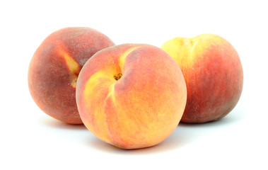 Wall Mural - Juicy Peaches Isolated on White Background