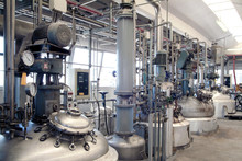Internal Of A Chemistry Factory With Tanks And Pipes