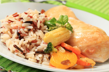 Sticker - Mixed rice with chicken meat  and vegetables