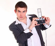 © android1 - молодой фотограф с ретро фотоаппаратом