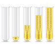 © Jimmyi23 - golden liquid with bubble in test tubes