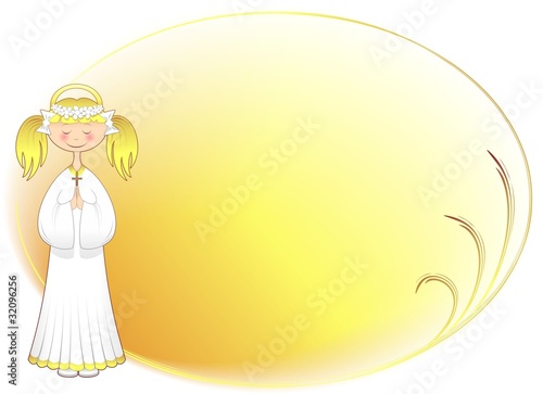 Bambina Prima Comunione Auguri Girl First Communion Background 2 Poster Bluedarkart