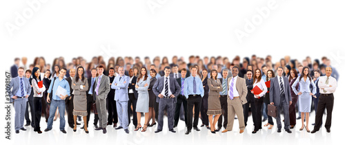Fotomural big group of business people. Isolated over white