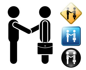 Poster - Businessman pictogram and signs