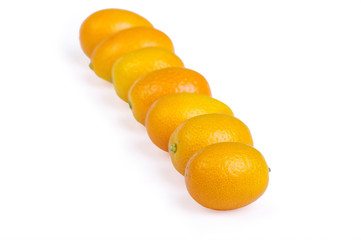 Group kumquat isolated on the white background