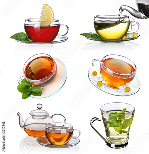 Obraz w ramie Tea collage