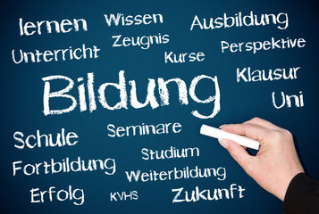 Poster - Bildung - Konzept Tafel blau