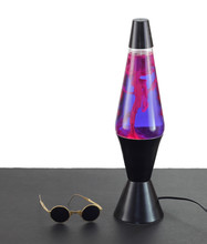 Groovy 60's Scene With Lava Lamp And Granny Glasses