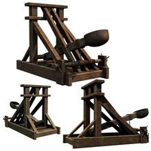 Siege Engine, 3d Renders Of A Medieval Catapult