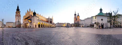 Obraz w ramie City square in Kraków, Poland