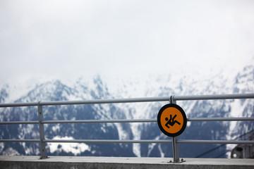 Wall Mural - sign in mountains